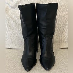 Sam Edelman Soft Black Leather Block Heel Boot in a Size 9